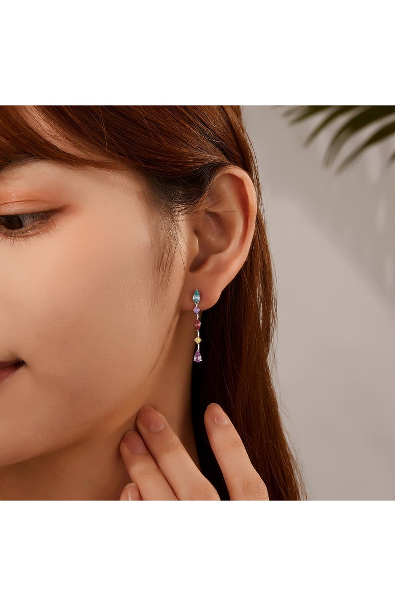 Lafonn Fancy Created Sapphire Drop Earrings, Alternate, color, Assorted