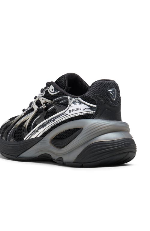 Puma Inverse Dimension Sneaker In Black-dark Gray-silver