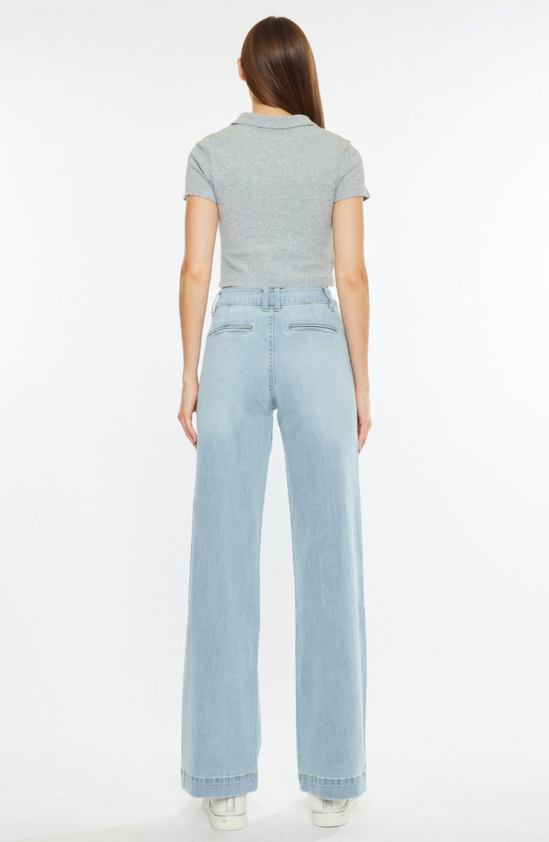 KanCan Celine Ultra High Rise Wide Leg Jeans, Alternate, color, Light Wash