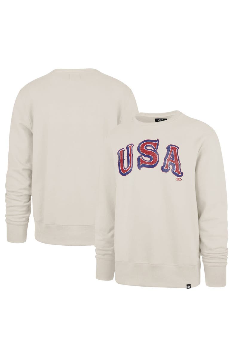 '47 Men's '47 Cream USA Hockey Imprint Headline Sweatshirt, Main, color, Cream