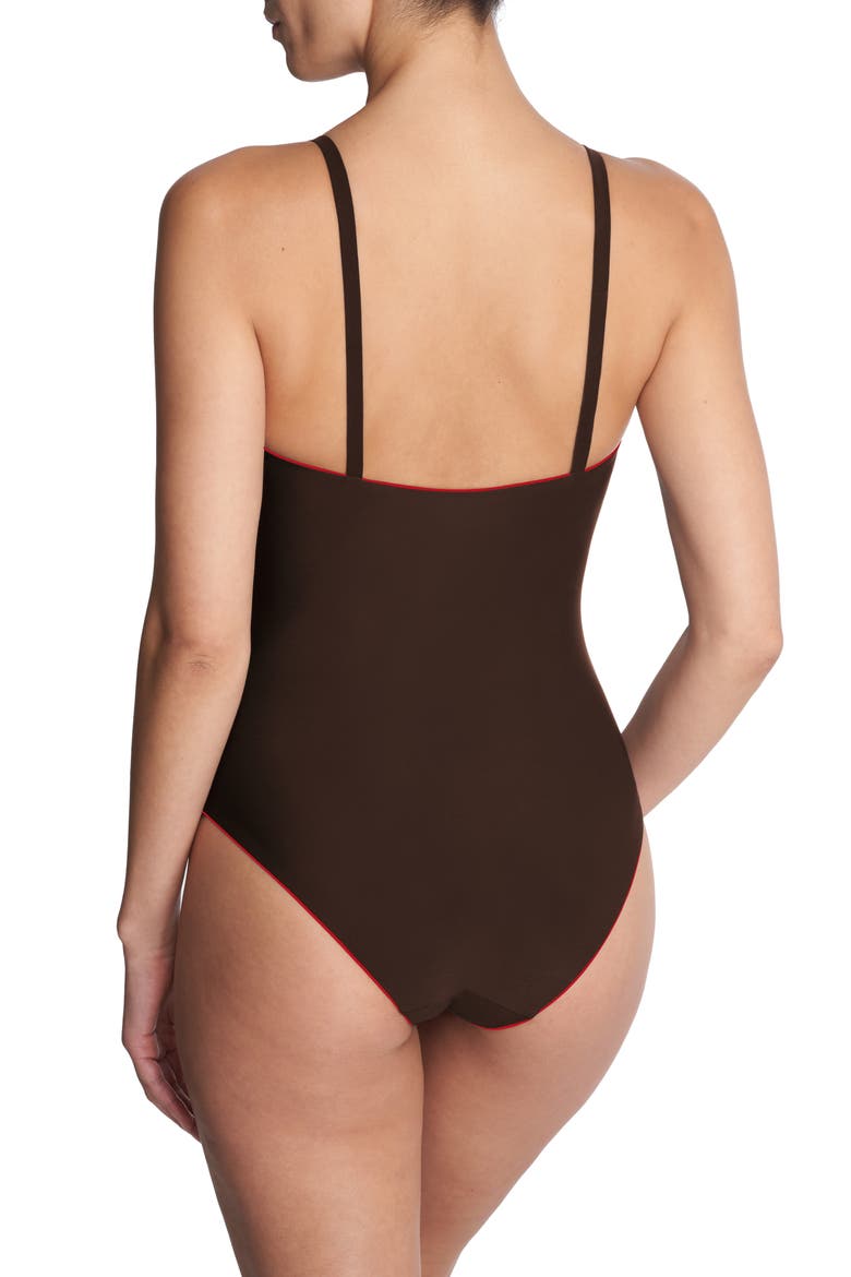 Riviera Reversible One-Piece Swimsuit, Alternate, color, RED/ CHOCO