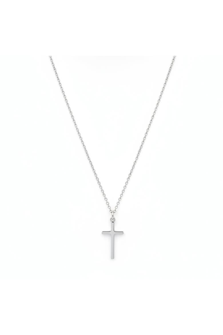 The Mini Classic Cross Necklace, Main, color, Silver