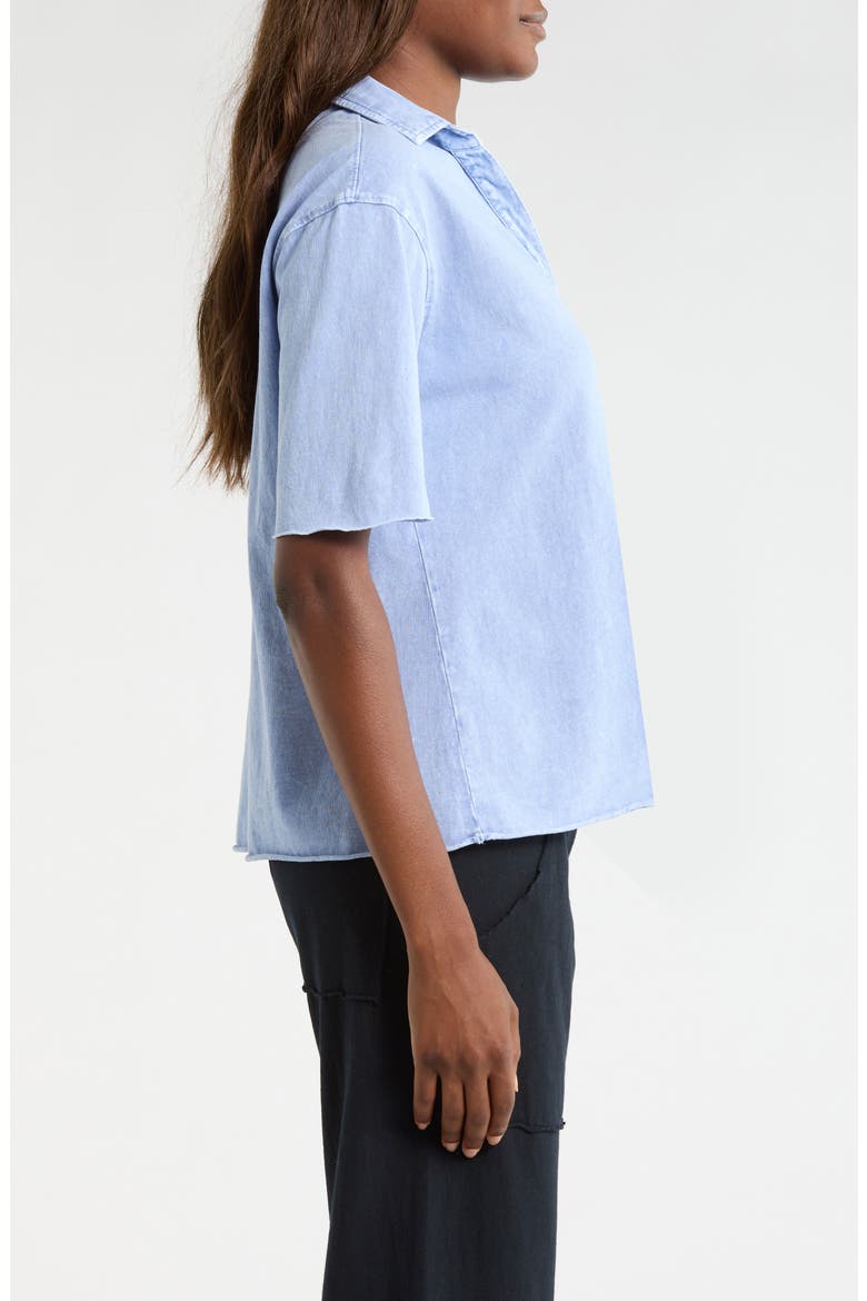 Patty Short Sleeve Henley, Alternate, color, POOL WATER BLUE