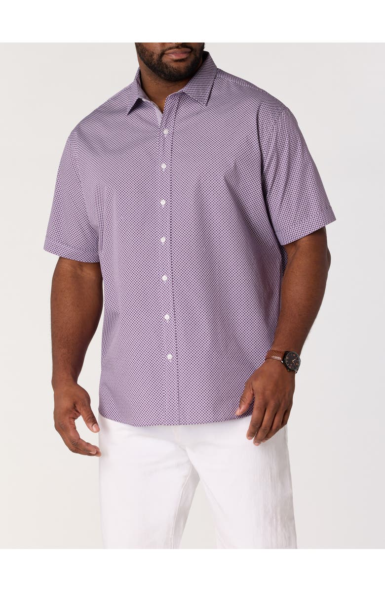 Synrgy by DXL Big & Tall Micro Print Sport Shirt V2, Alternate, color, Purple