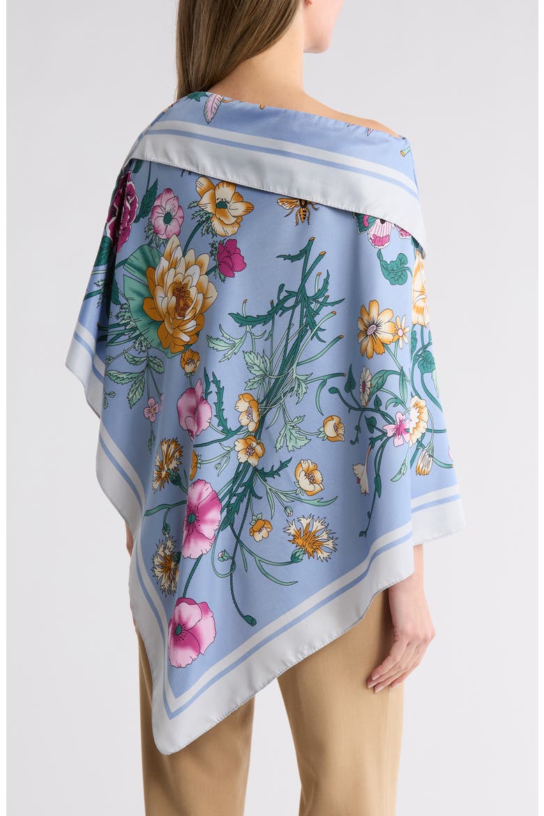 Floral Print Poncho, Alternate, color, LIGHT BLUE