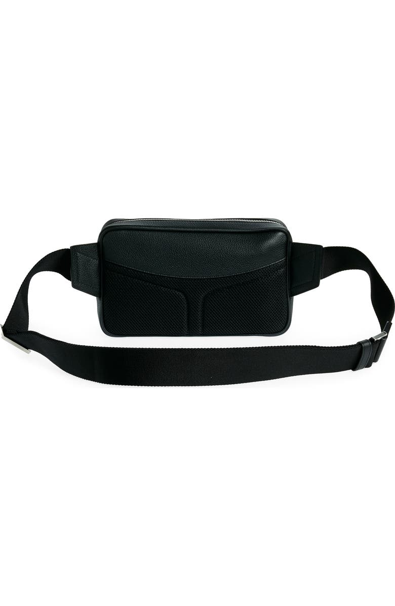 FERRAGAMO Travel Gancio Embossed Leather Belt Bag, Alternate, color, Nero