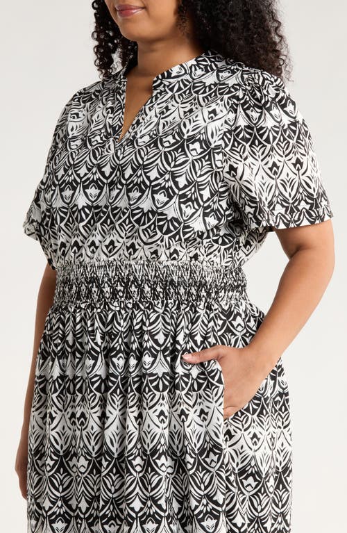 Sugarlips La Palma Floral Belraj Tiered Cotton Maxi Dress In Gray