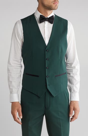 Slim Fit Satin Peak Lapel 3-Piece Suit