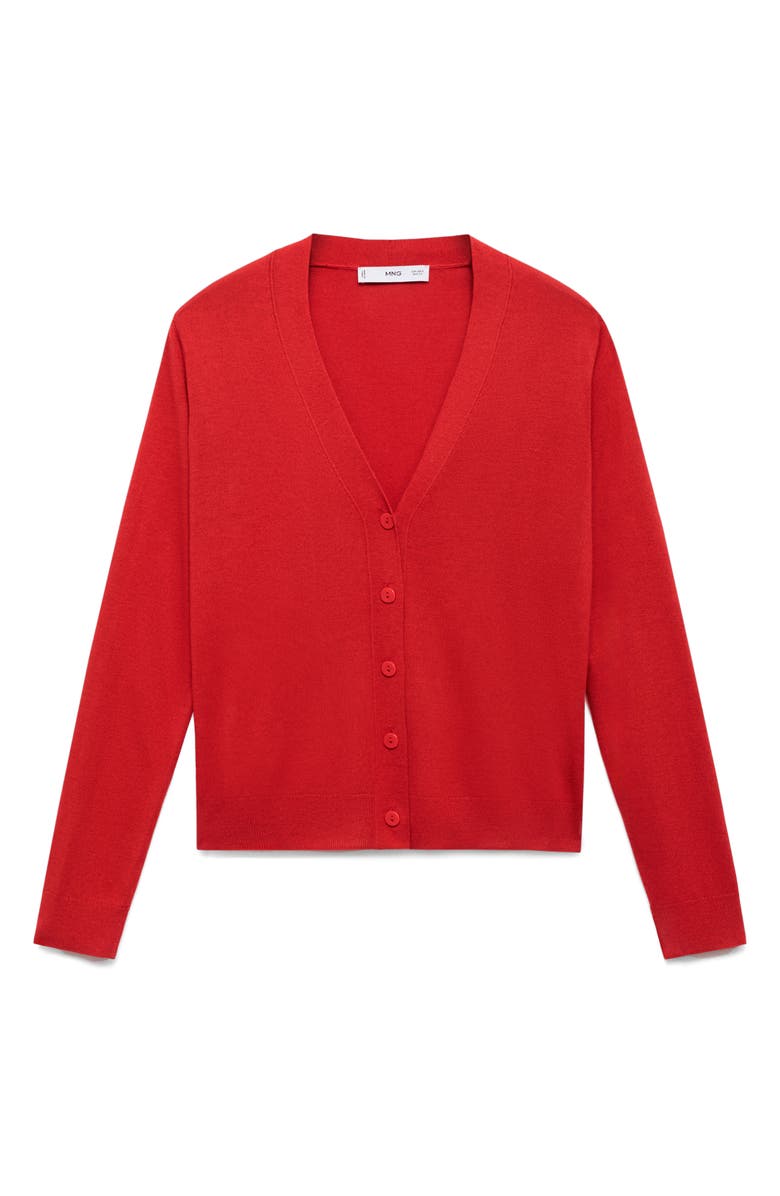 MANGO V-Neck Knit Cardigan, Alternate, color, Dark Orange