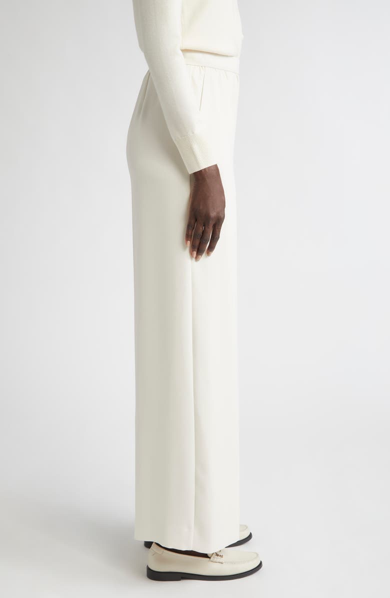 ST. JOHN Satin Back Crepe Wide Leg Pants, Alternate, color, Ecru