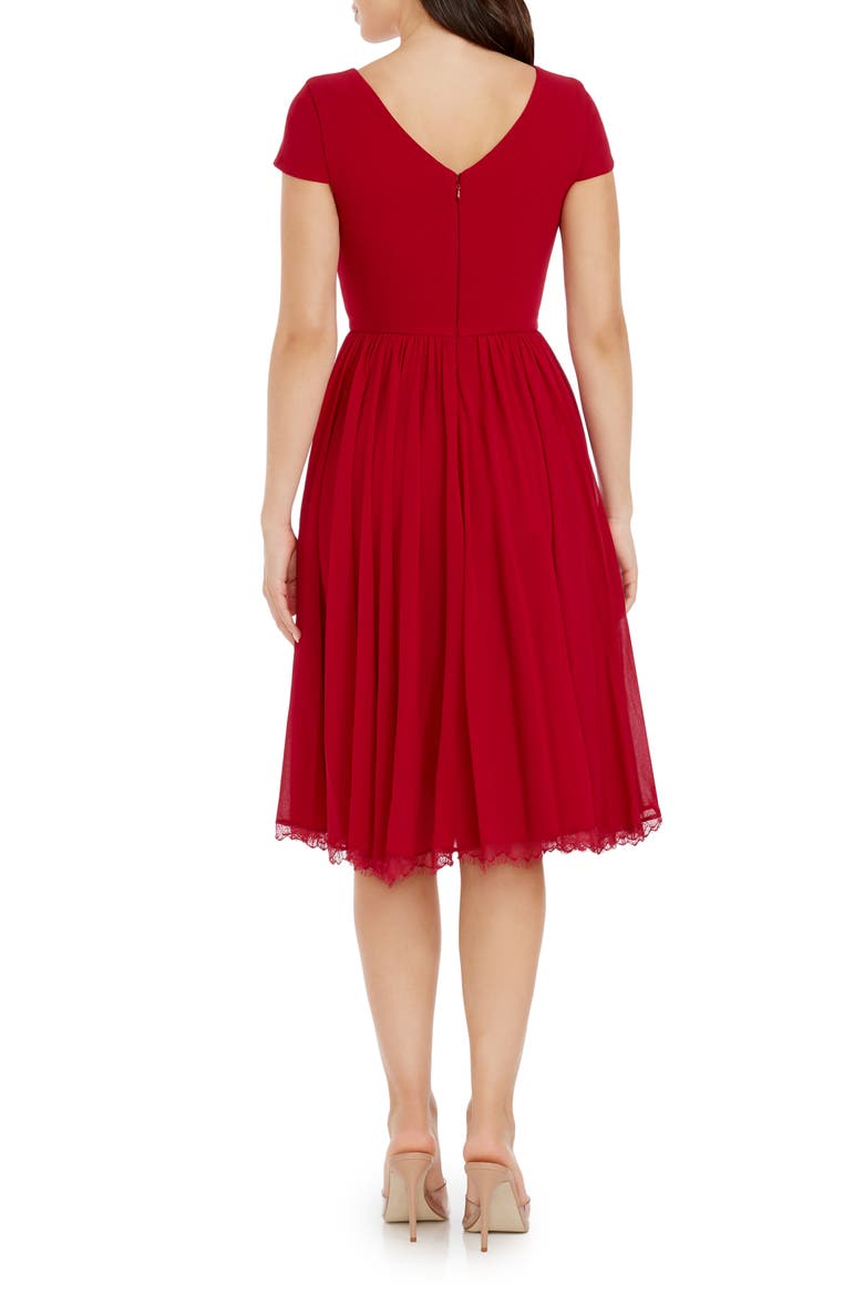dress the population corey chiffon fit & flare cocktail dress Dress The Population Corey Dress - Red