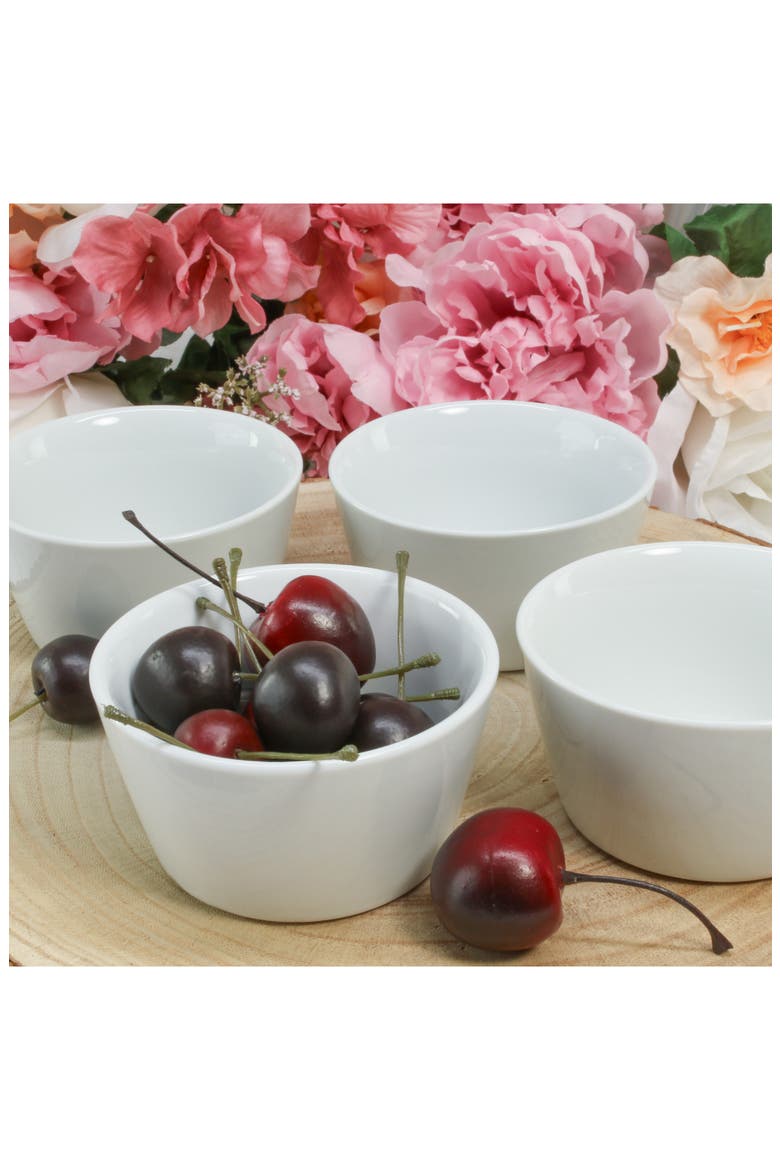 Oslo Set of 4 Ramekins, Alternate, color, WHITE