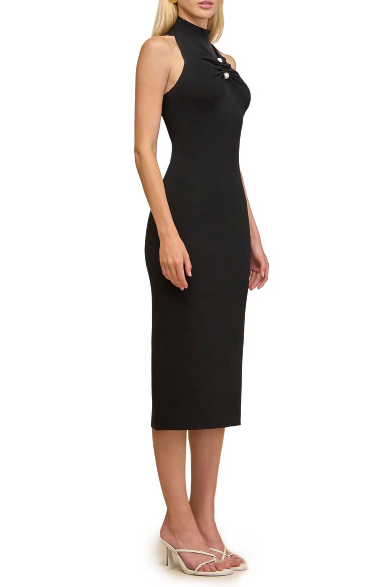 Collin Sleeveless Mock Neck Knit Midi Dress, Alternate, color, BLACK