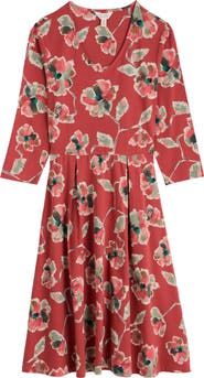 Seasalt Cornwall Pier View Floral Fit & Flare Midi Dress