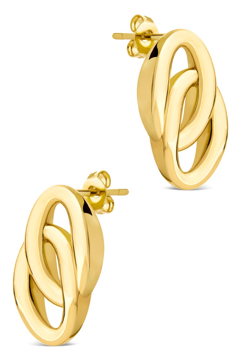 Sibylle Interlocking Ring Stud Earrings, Alternate, color, GOLD