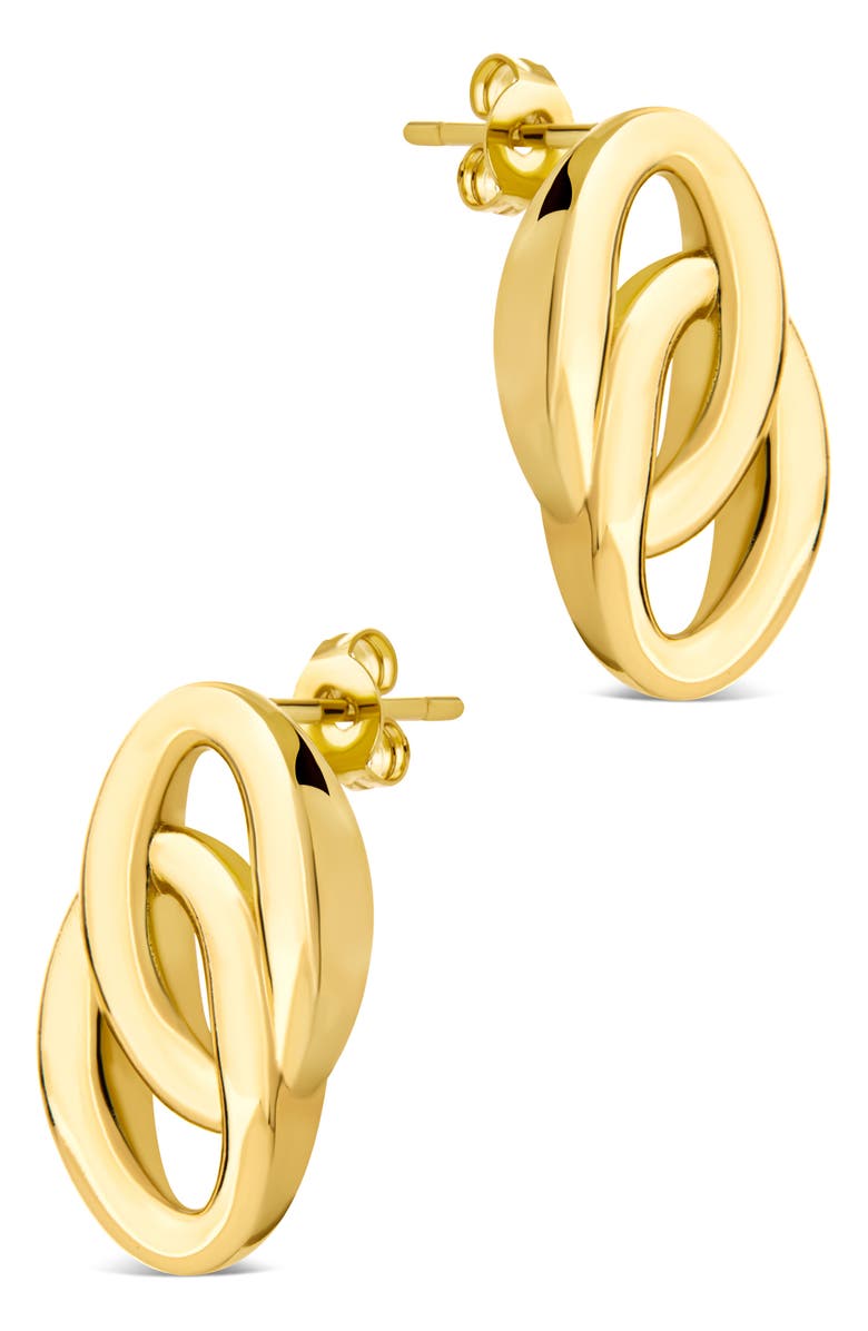 Sterling Forever Sibylle Interlocking Ring Stud Earrings, Alternate, color, Gold