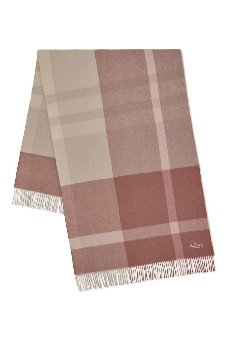 Check Merino Wool Scarf, Main, color, AUTUMN ROSE/ POWDER ROSE