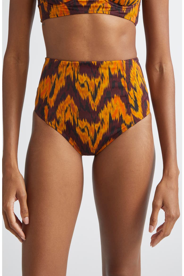 Zahara High Waist Bikini Bottoms, Main, color, TERRA