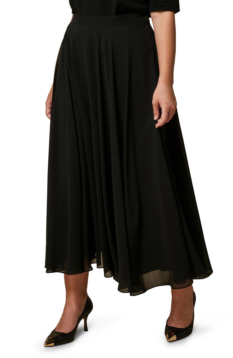 Marina Rinaldi Georgette Crepe Skirt, Main, color,