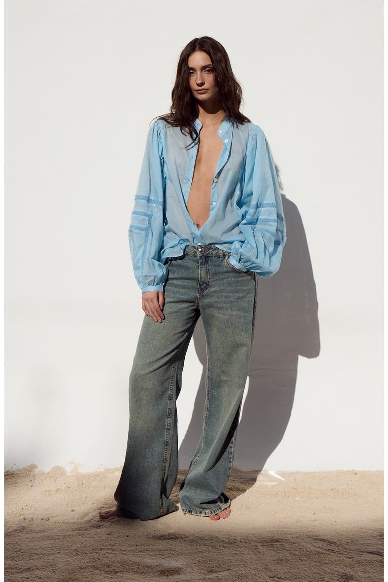 Kos Woven Shirt, Alternate, color, SKY