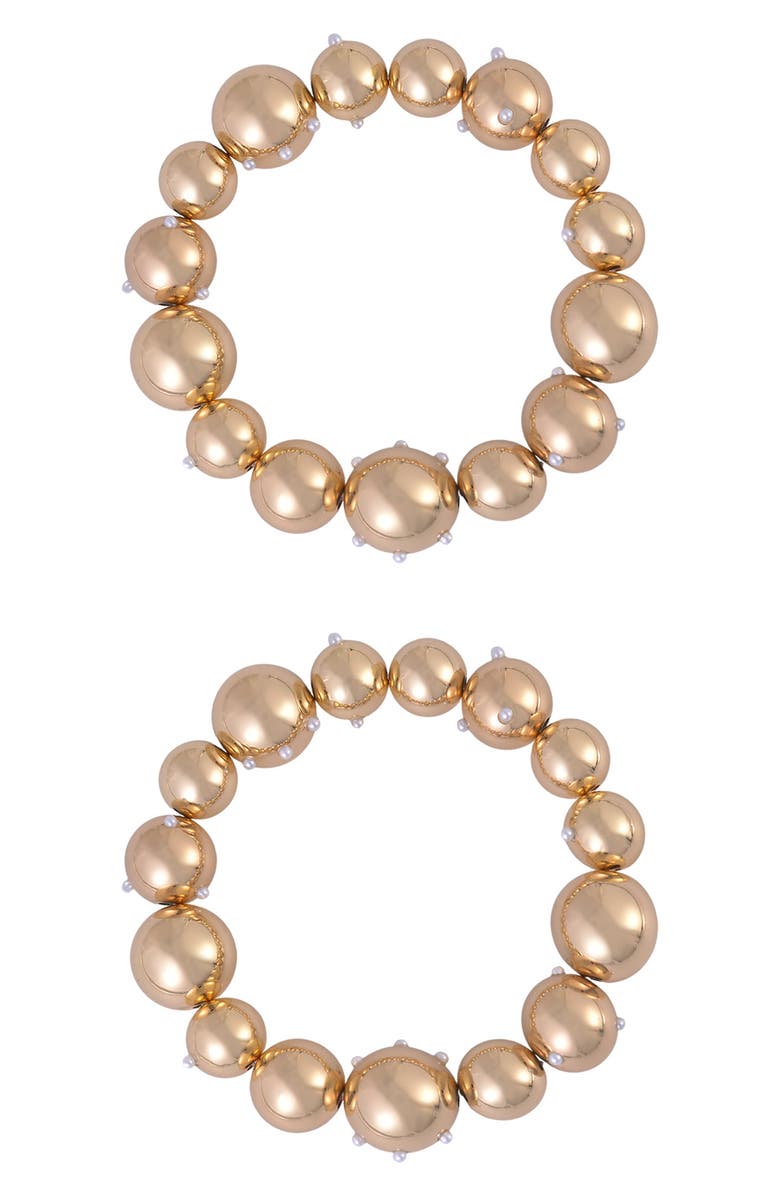 Laundry by Shelli Segal Set of 2 Crystal Bead Stretch Bracelets, Alternate, color, 