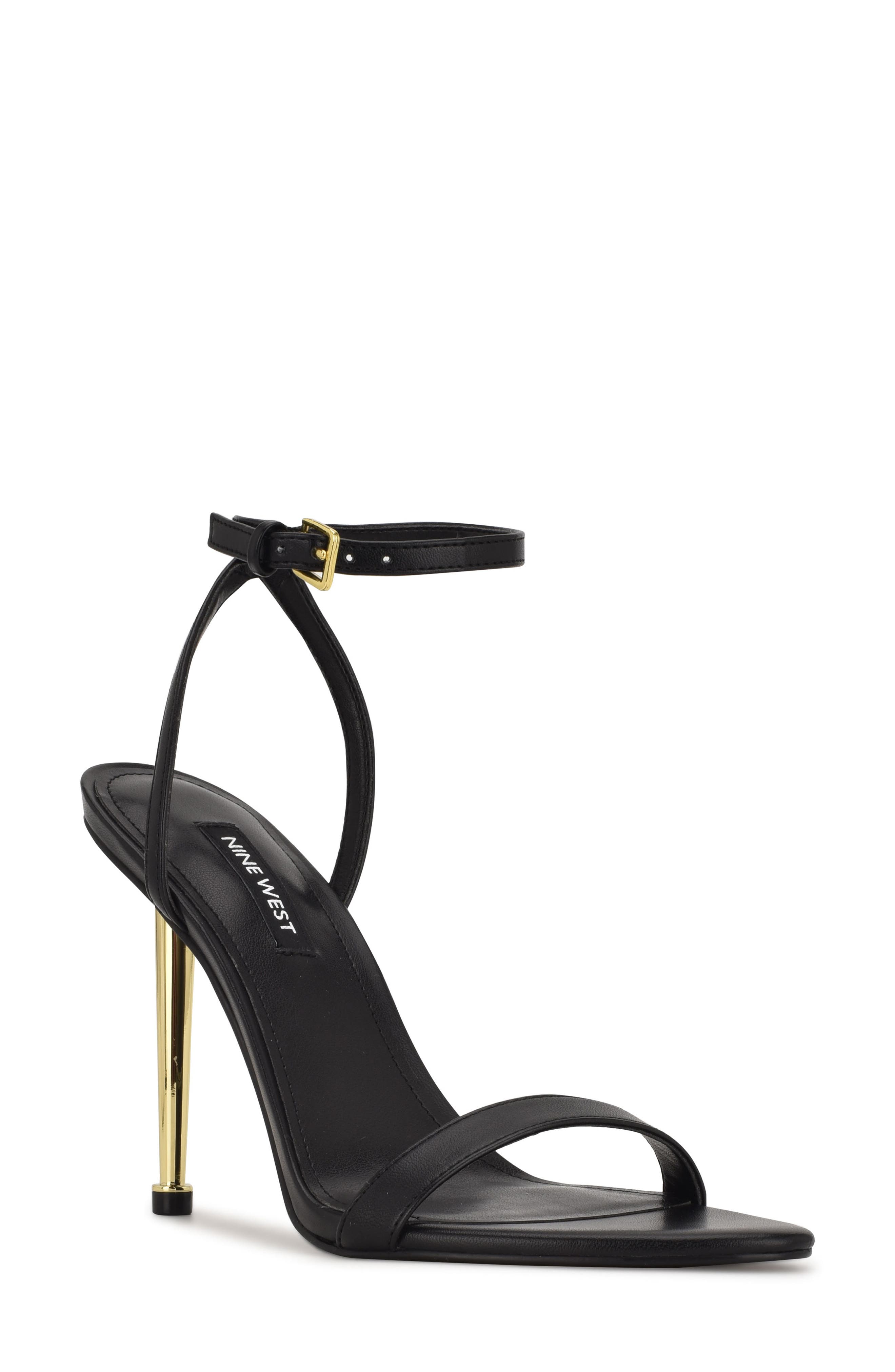 Nine West Reina Ankle Strap Sandal, Main, color, Black