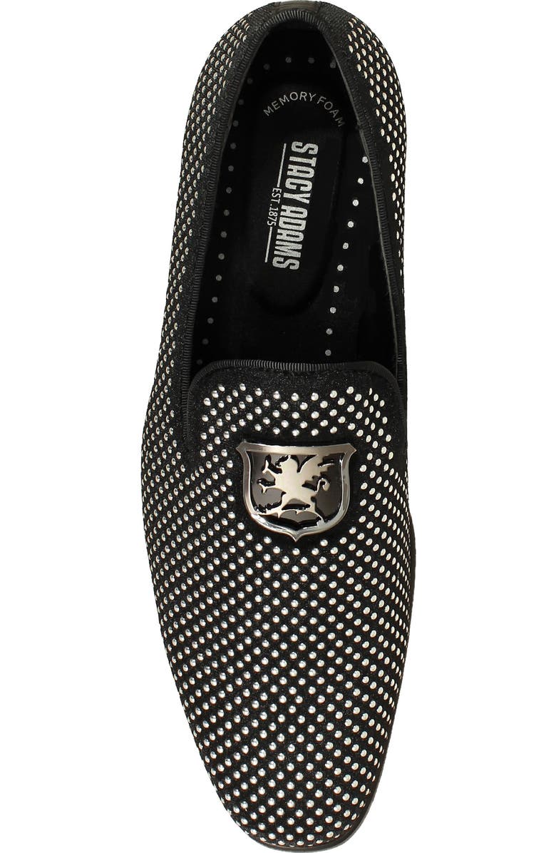 Stacy Adams Swagger Venetian Loafer, Alternate, color, Black/Silver