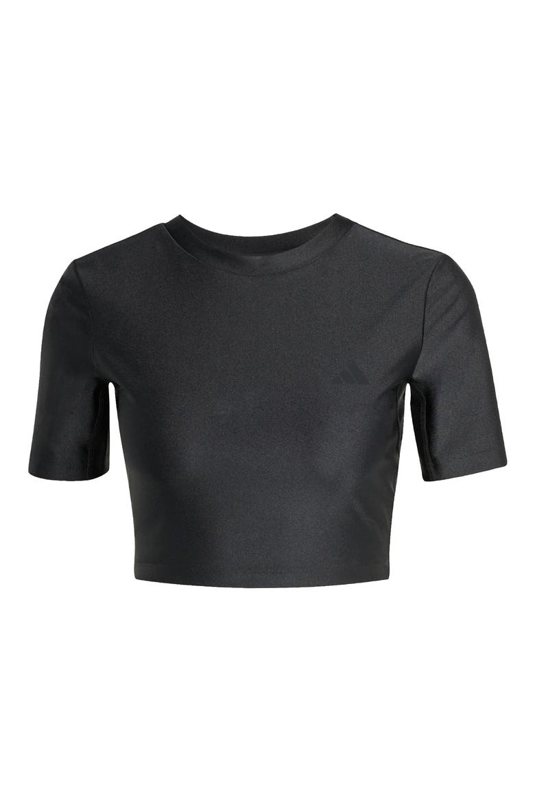 Performance Short Sleeve Crop T-Shirt, Alternate, color, BLACK/