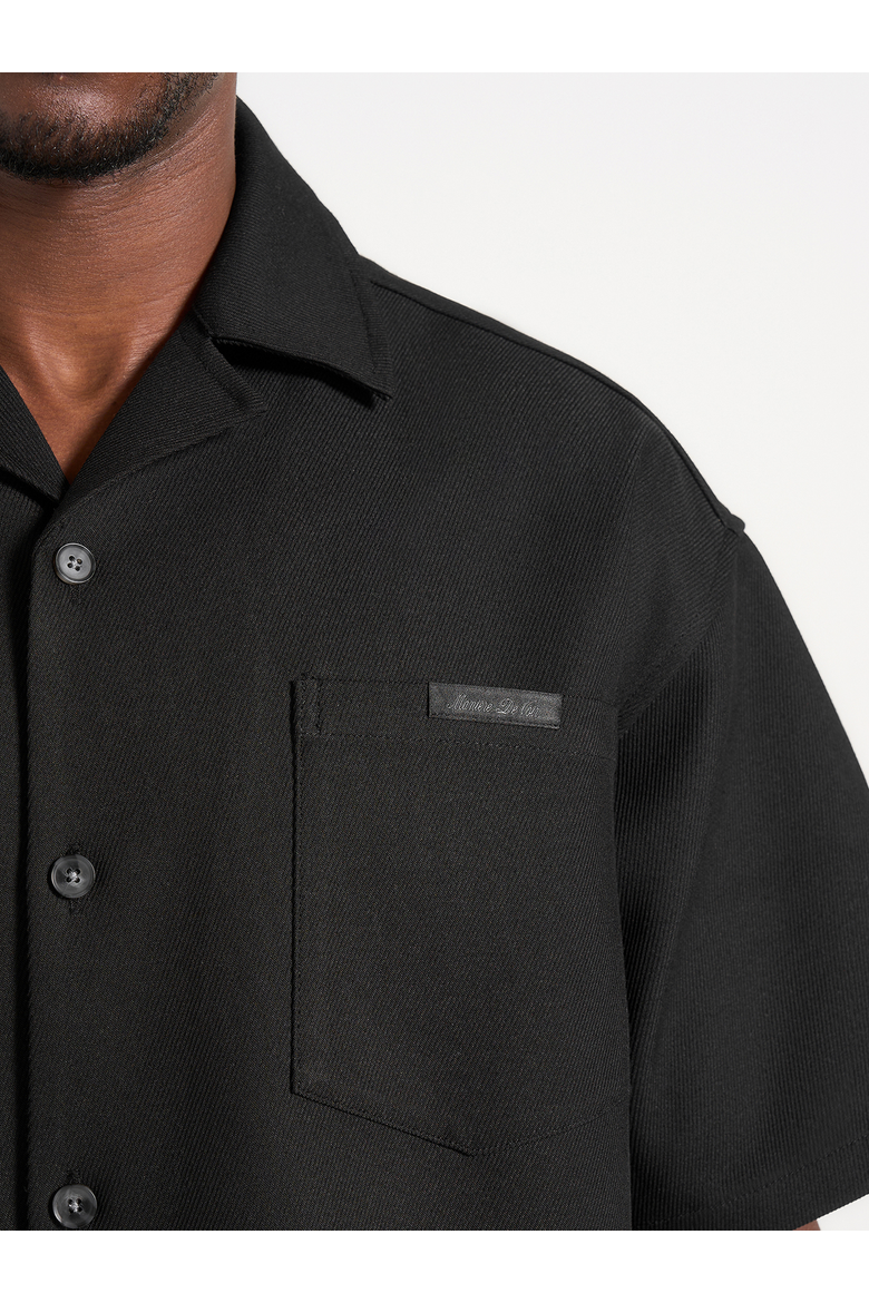 Brook Unisex Signature Twill Boxy Shirt, Alternate, color, Black