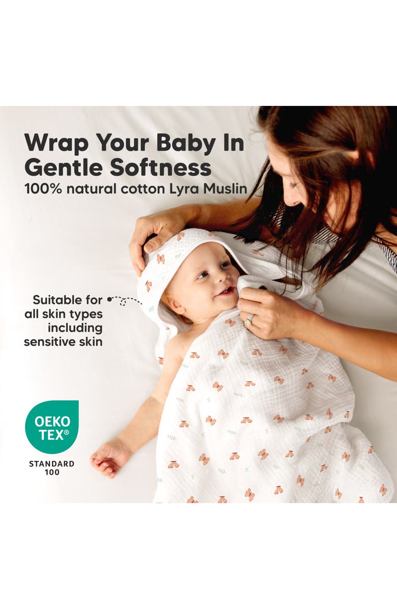KeaBabies Lyra Muslin Hooded Towel, Alternate, color, Monarch