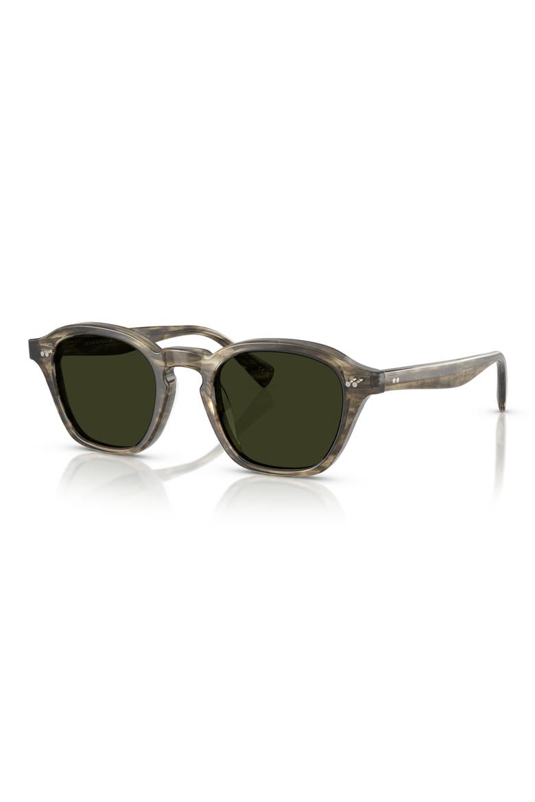 48mm Small Polarized Square Sunglasses, Alternate, color, SOFT OLIVE BARK / POLAR
