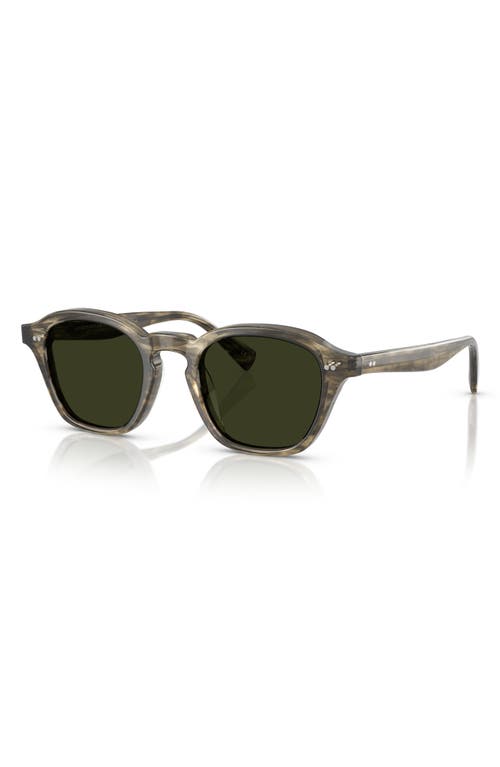 Oliver Peoples 48mm Small Polarized Square Sunglasses In Gray
