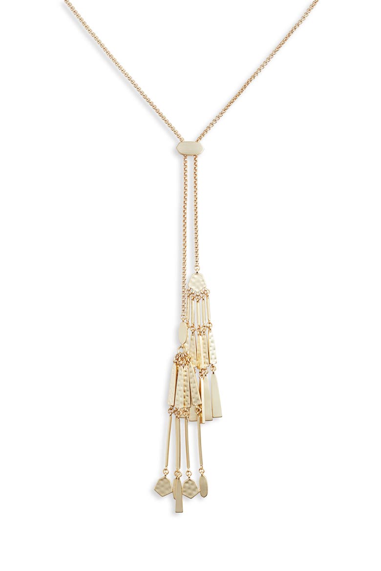 Lainey Long Tassel Necklace, Alternate, color, GOLD