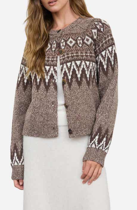 Fair Isle Marled Cardigan Sweater
