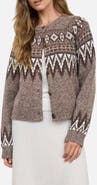 Blu Pepper Fair Isle Marled Cardigan Sweater