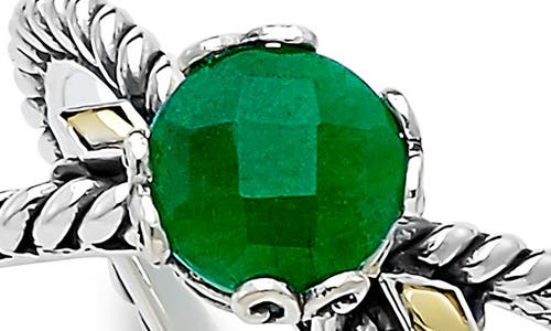 Samuel B. 18k & Silver 1.10 Ct. Tw. Emerald X Ring In Emerald Green