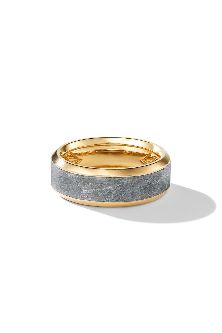 Beveled Band in Grey Titanium and 18K Yellow Gold, Main, color, METEORITE/ GOLD