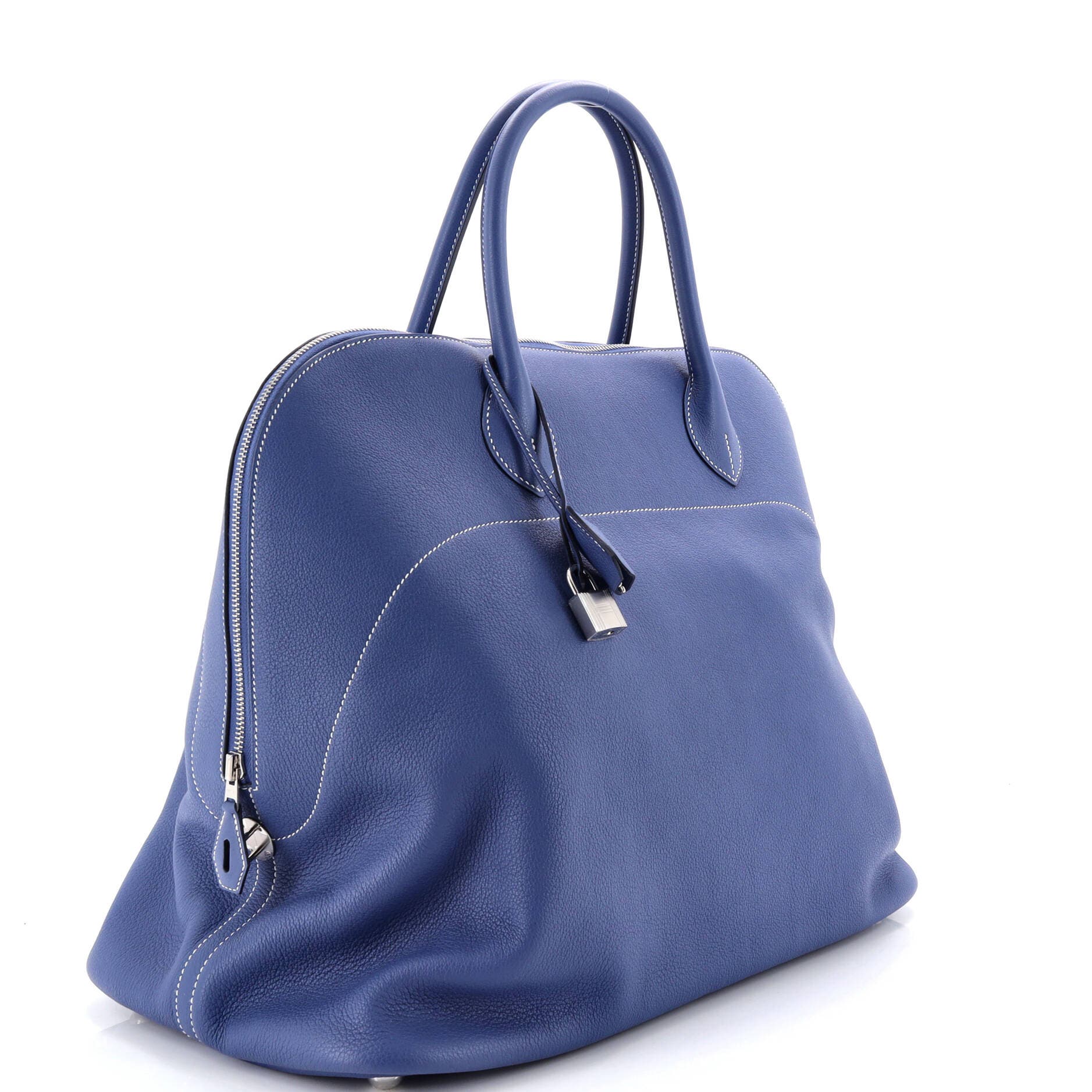 Pre-Owned Hermes Bolide Relax Bag Evercolor 45, Alternate, color, Bleu Brighton