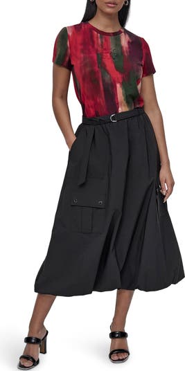Rumpled Tech Nylon Cargo Skirt