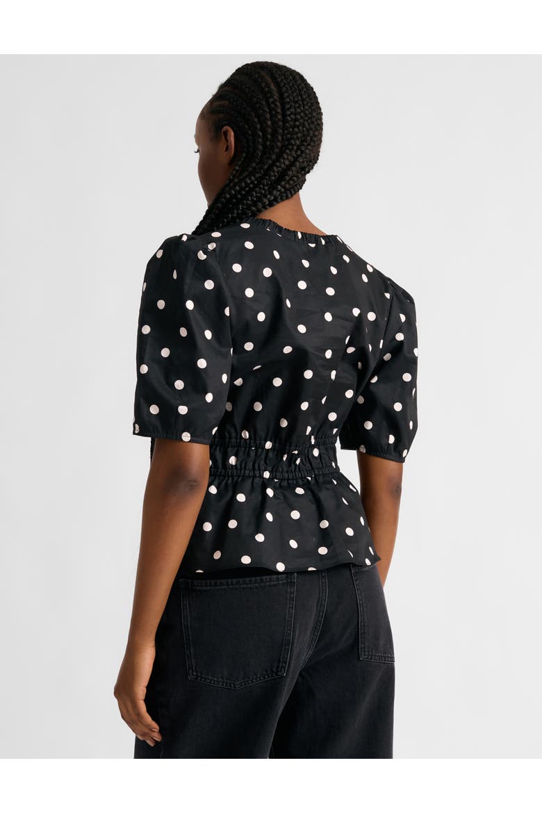 Large Spot Elastic Waist Top, Alternate, color, Black