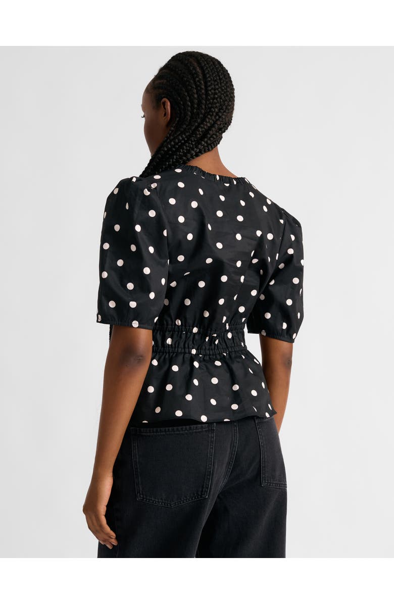 Albaray Large Spot Elastic Waist Top, Alternate, color, Black
