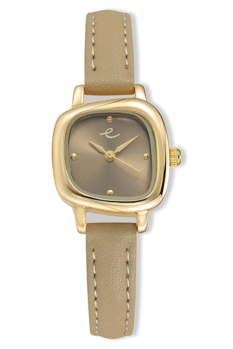 Wavy Snakeskin Embossed Leather Strap Watch, Main, color, SHIITAKE