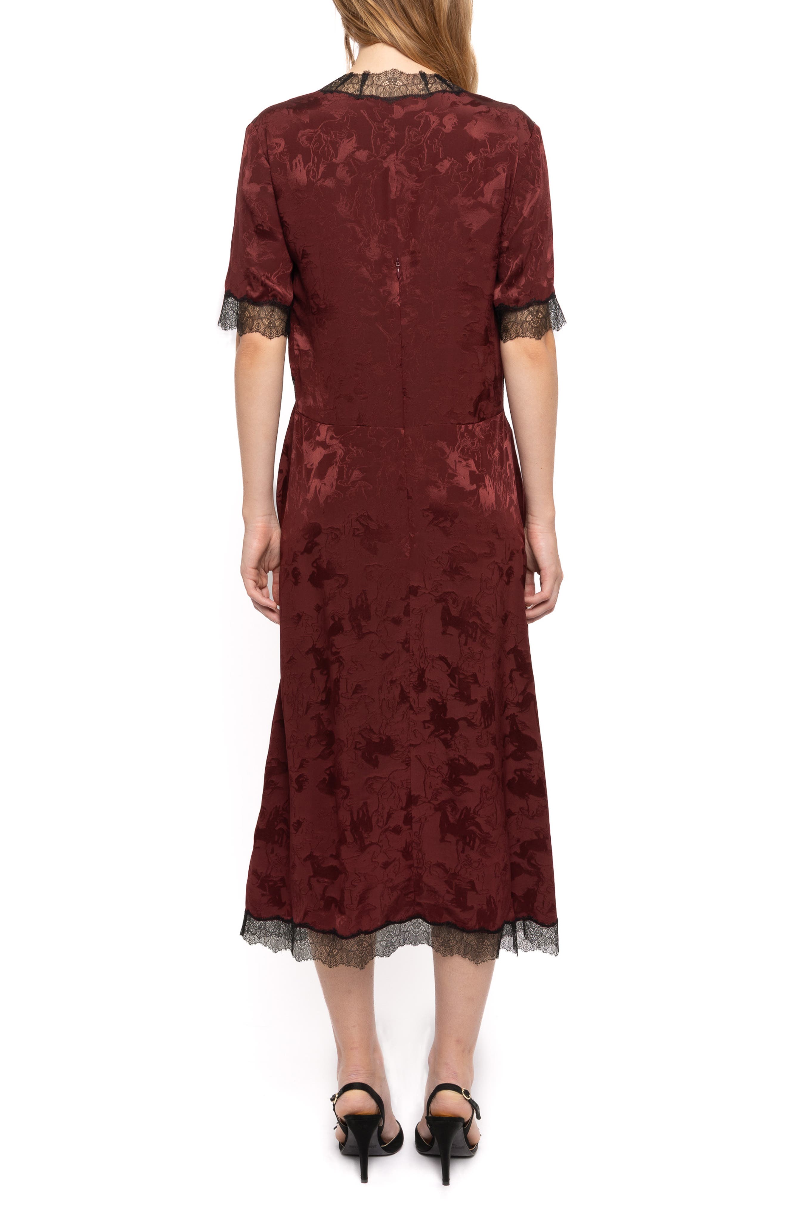 Zadig & Voltaire Redoxal Horse Jacquard Silk Midi Dress (Women