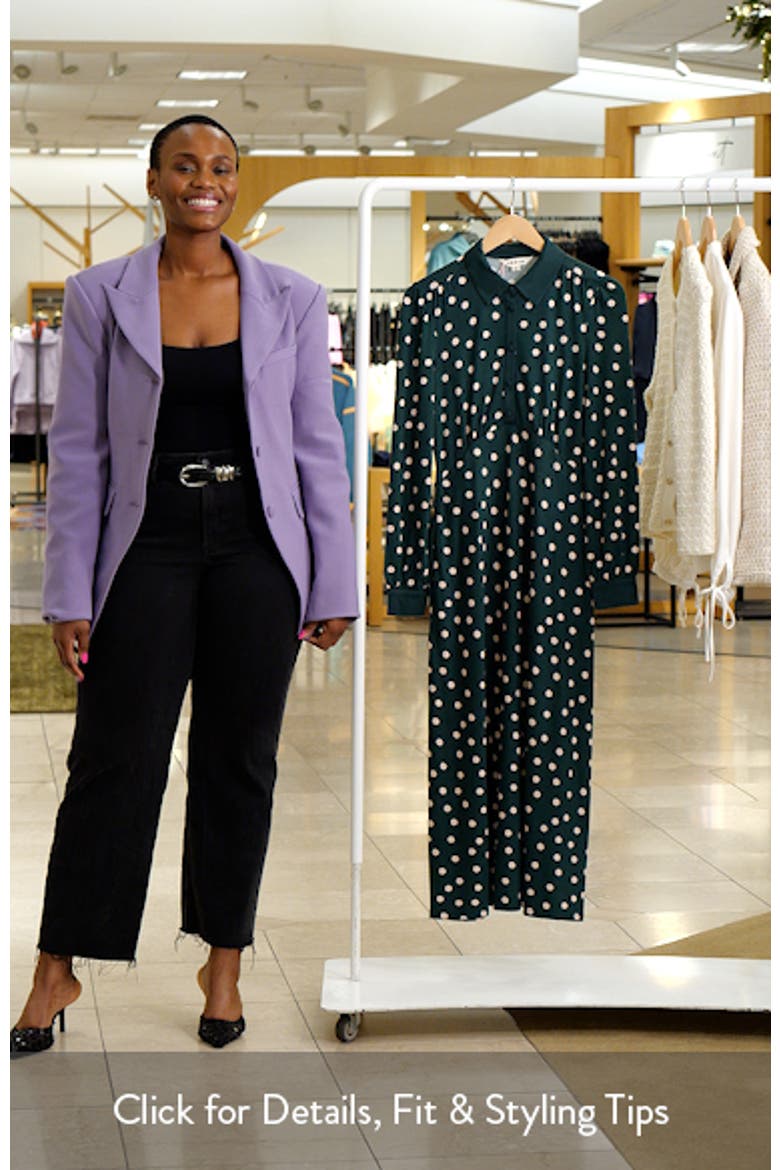 Polka Dot Empire Waist Long Sleeve Dress video