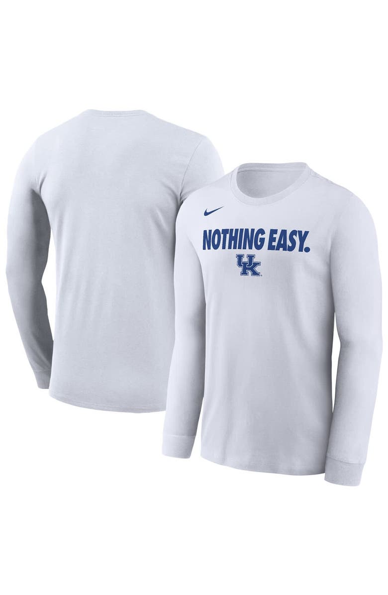 Nike Men's Nike White Kentucky Wildcats 2025 On-Court Bench Long Sleeve T-Shirt, Main, color, 