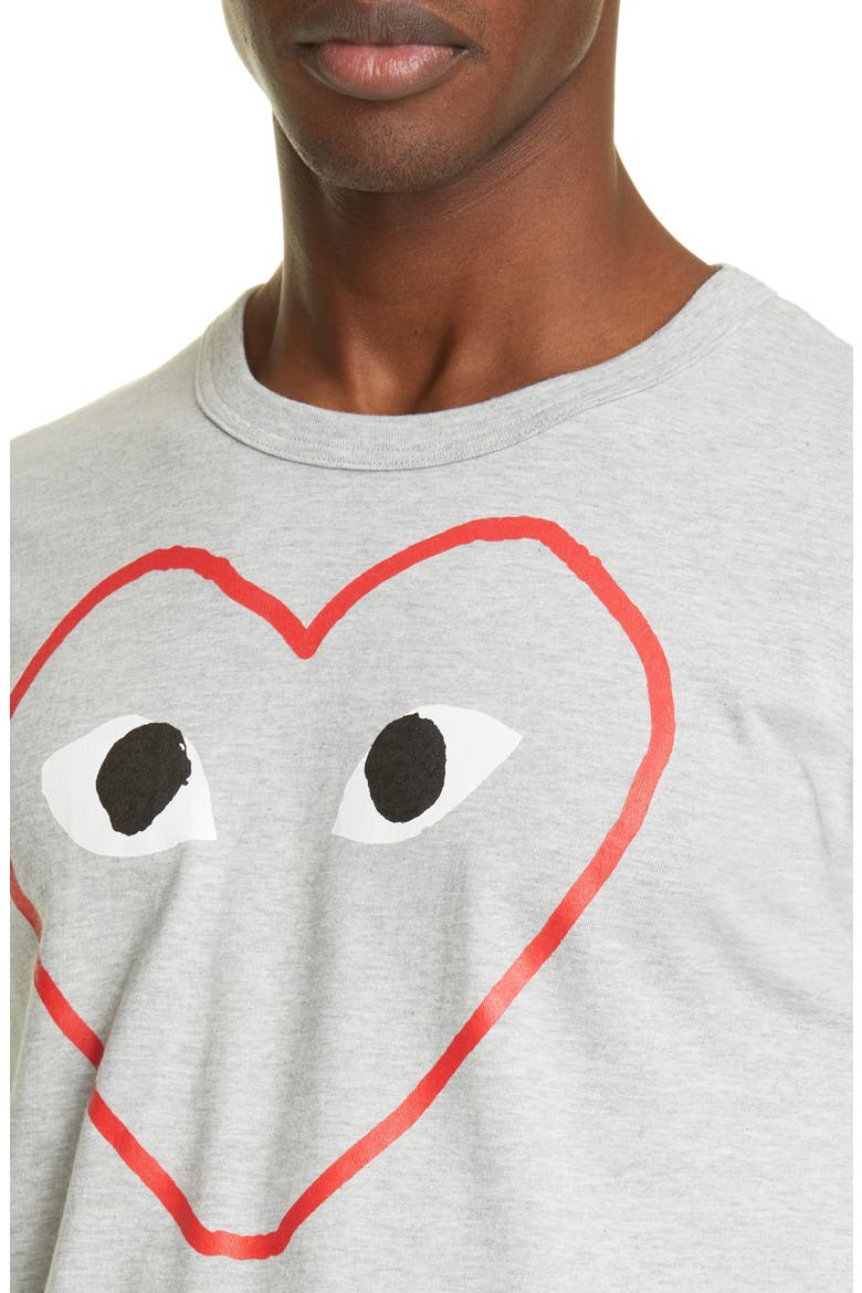Outline Heart Graphic Tee, Alternate, color, GREY 1