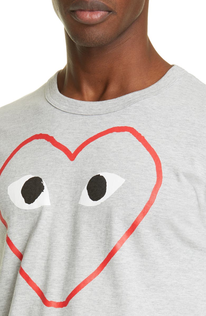 Comme des Garçons PLAY Outline Heart Graphic Tee, Alternate, color,