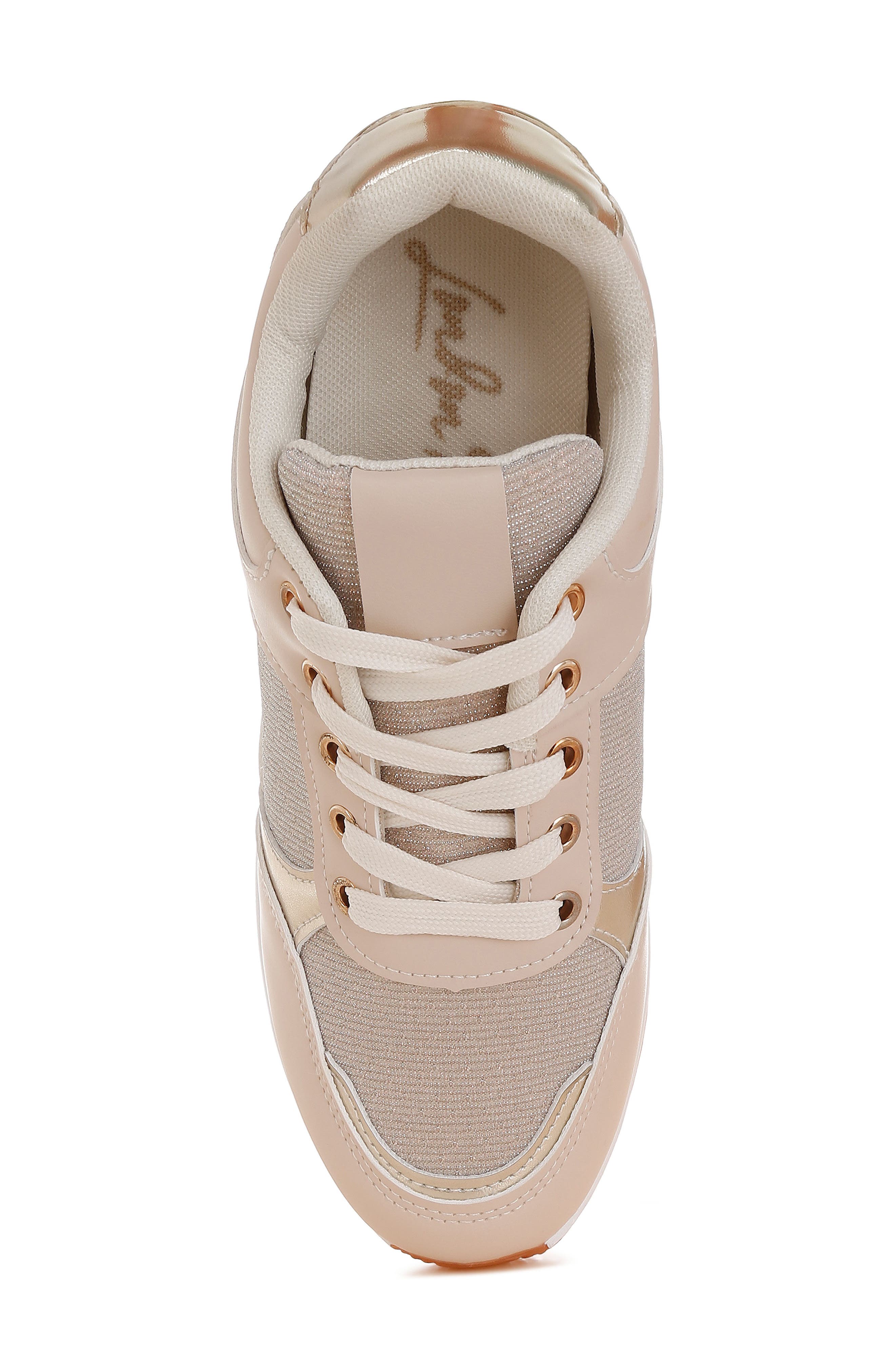 Vespera Wedge Sneaker, Alternate, color, BEIGE