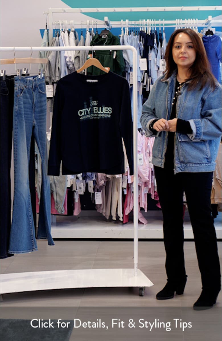 Graphic Print Cotton Blend Top, sales video thumbnail