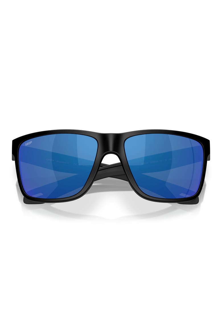 Broadbill II 58mm Polarized Rectangular Sunglasses, Alternate, color, MATTE BLACK/ BRIGHT BLUE